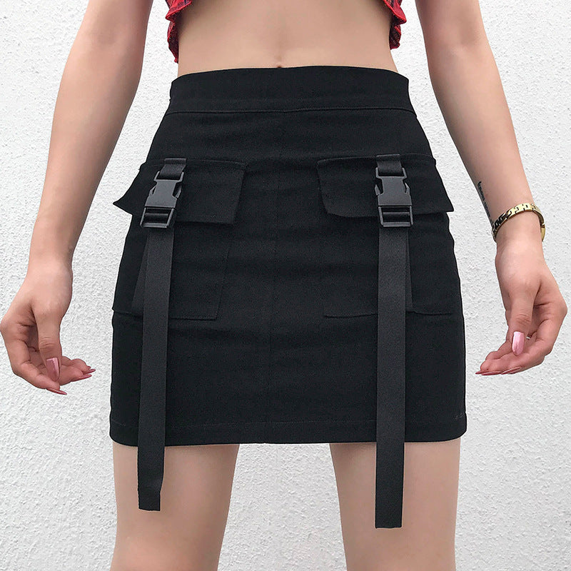 Black Buckle Skirt