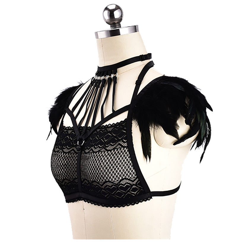 Feathered Fantasy Lace & Strap Ensemble