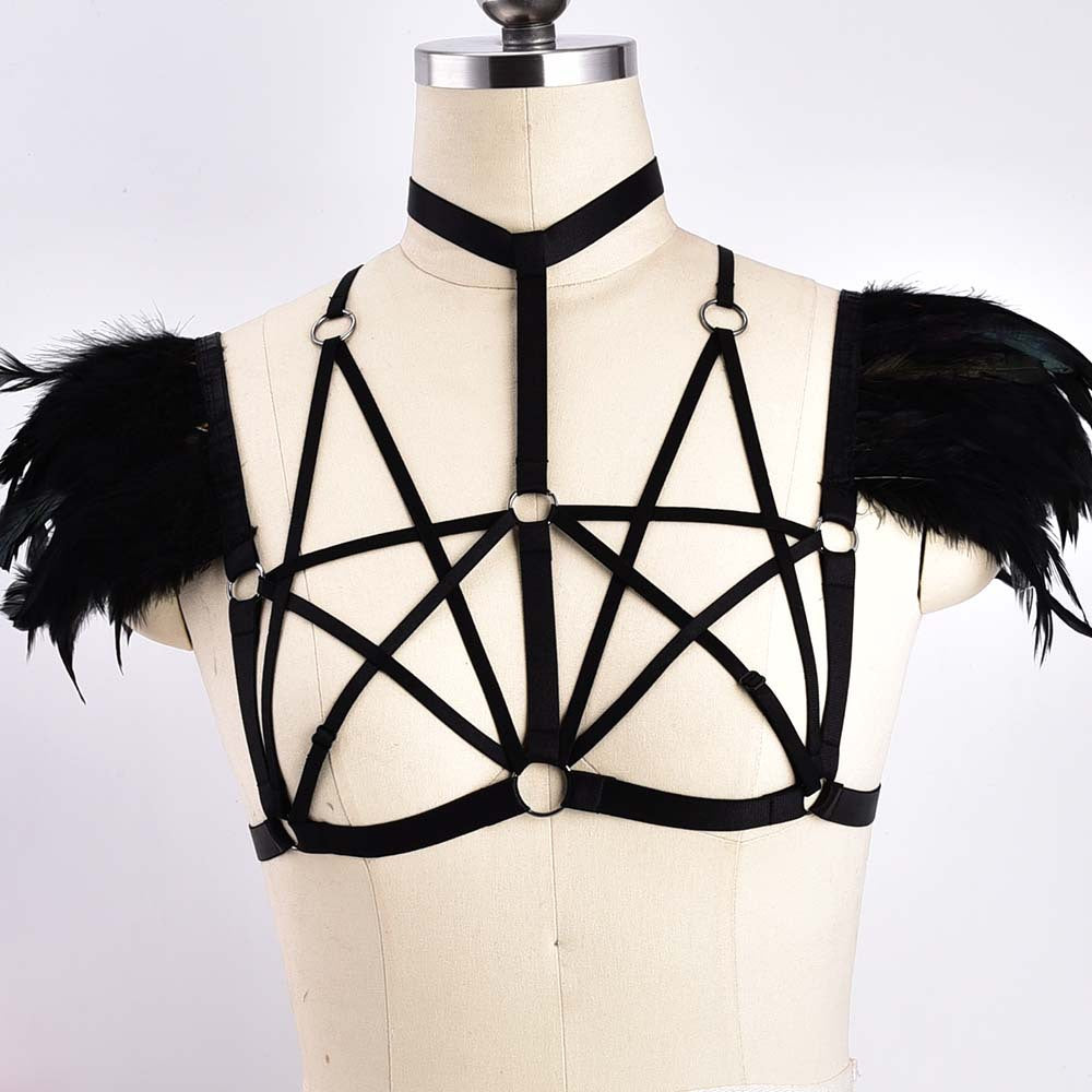 Feathered Fantasy Lace & Strap Ensemble