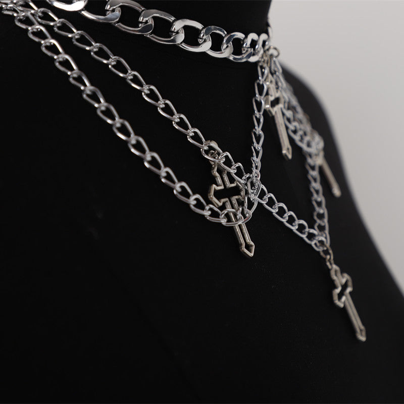 Gothic Cross Chain Necklace