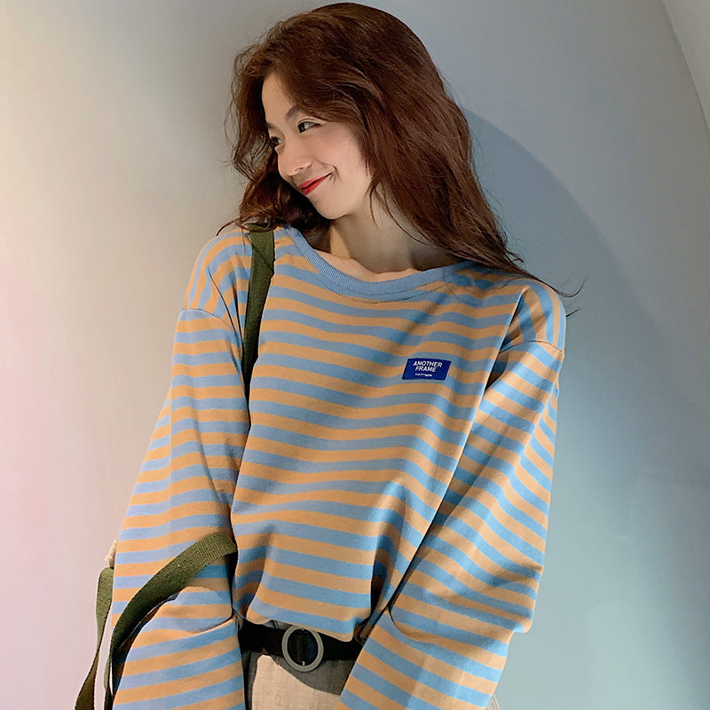 Faded Striped Long-Sleeve Shirt