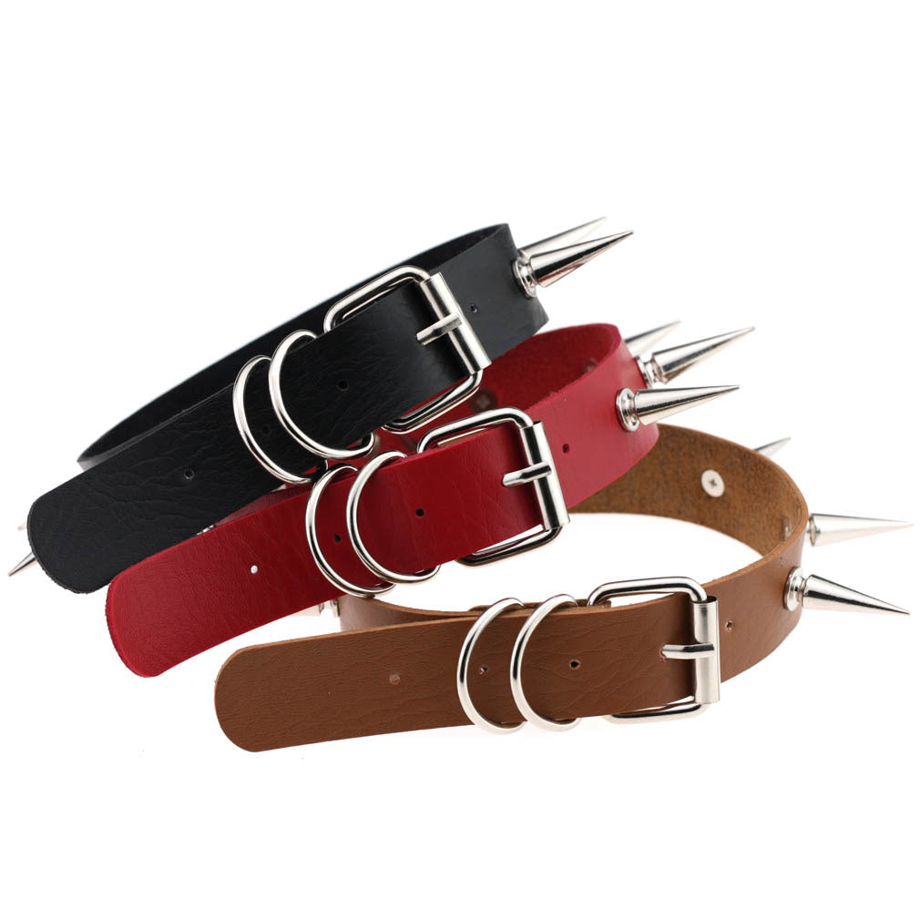 Spiked Leather Collar