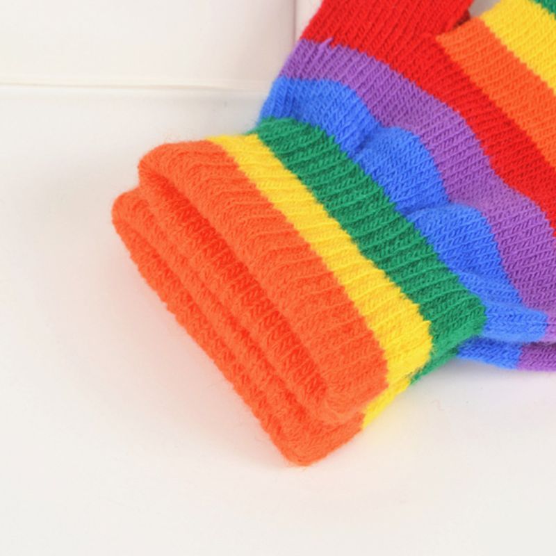 Rainbow Fingerless Gloves