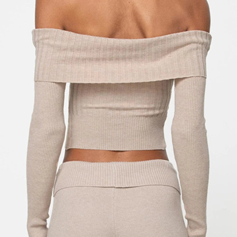 Knit Long Sleeve Crop Top