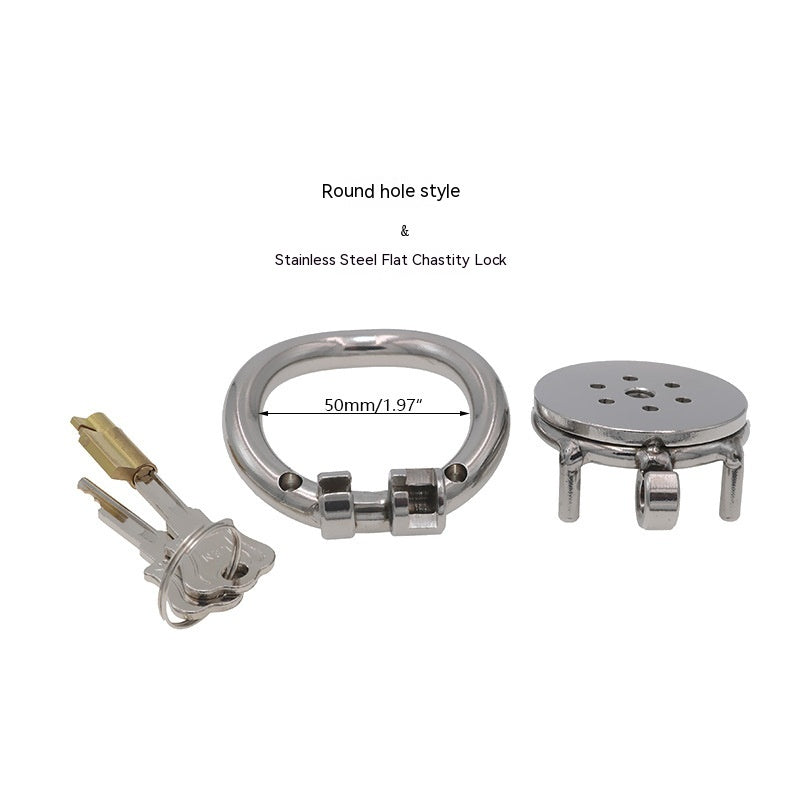 Flat Round Hole Chastity Cage