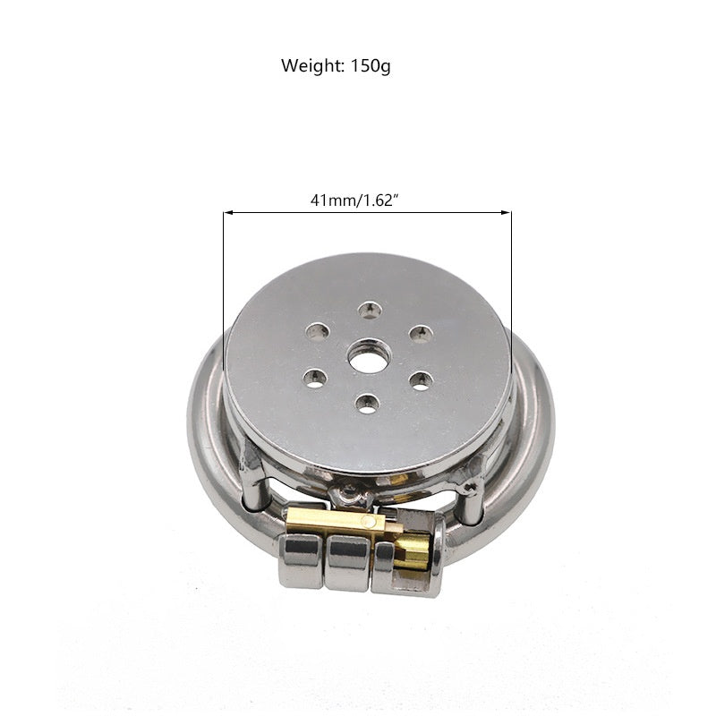 Flat Round Hole Chastity Cage