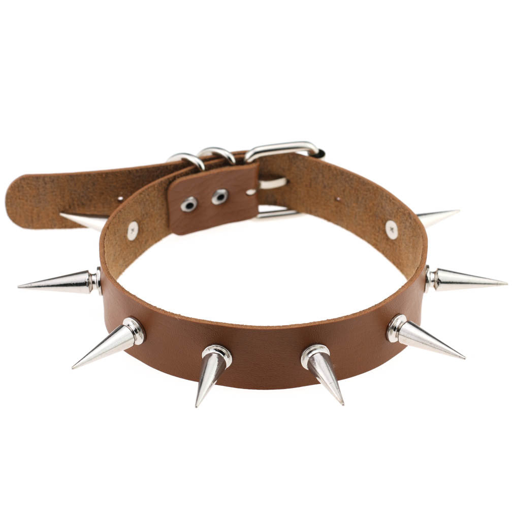 Spiked Leather Collar