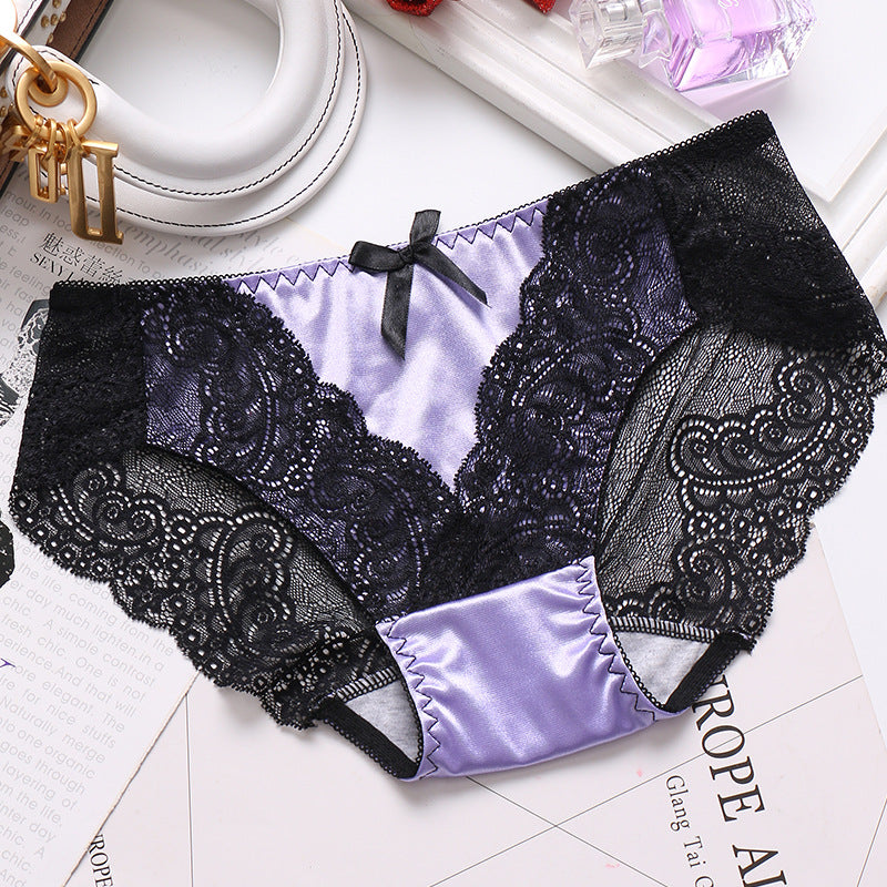 Metallic Lace Silk Panties