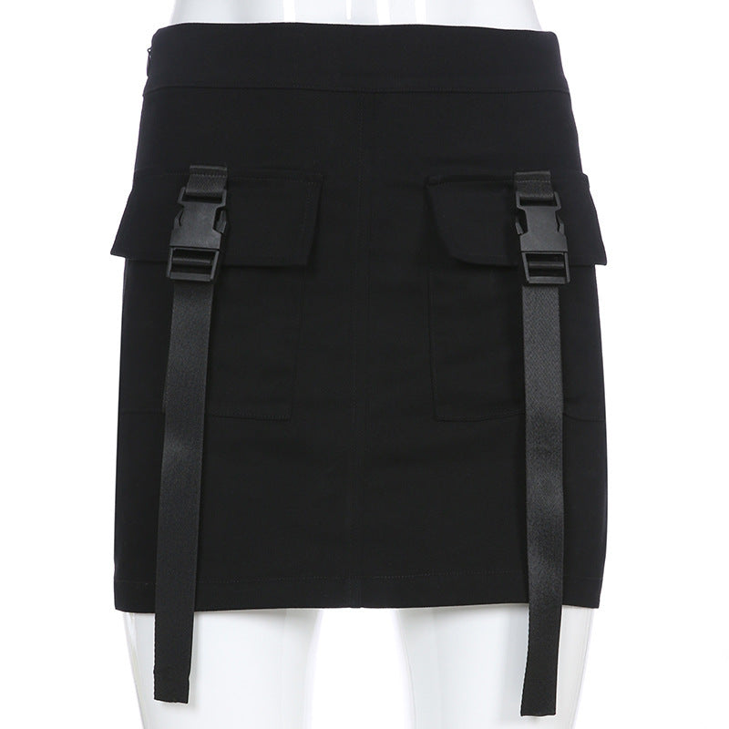 Black Buckle Skirt