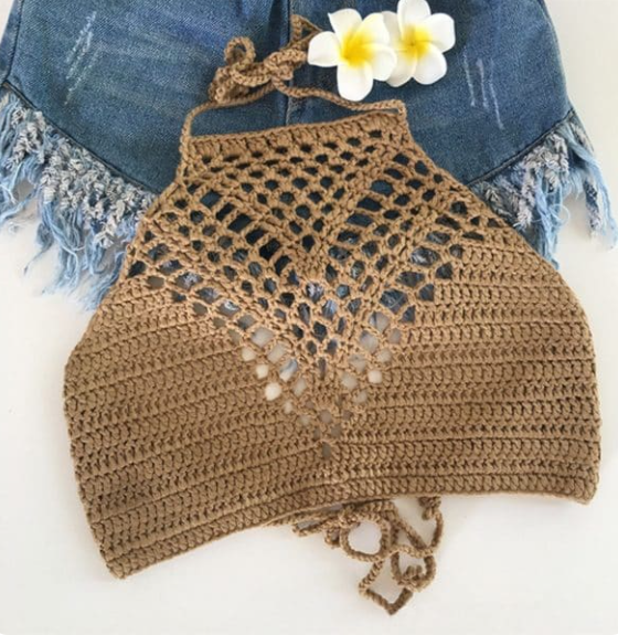 Hand Crochet Beach Braid Top
