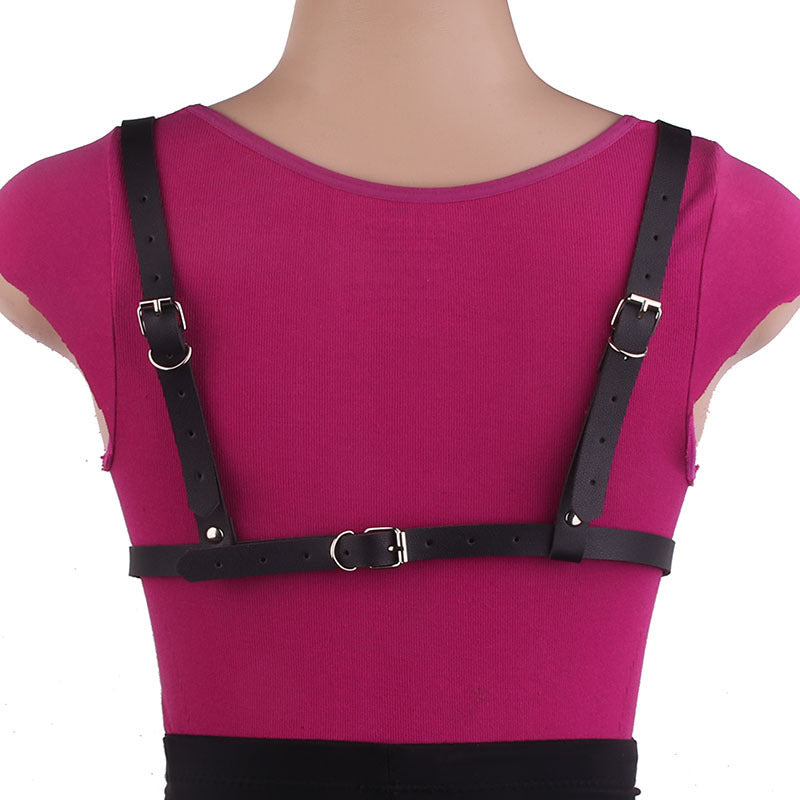 Dominion Strapped Leather Bra