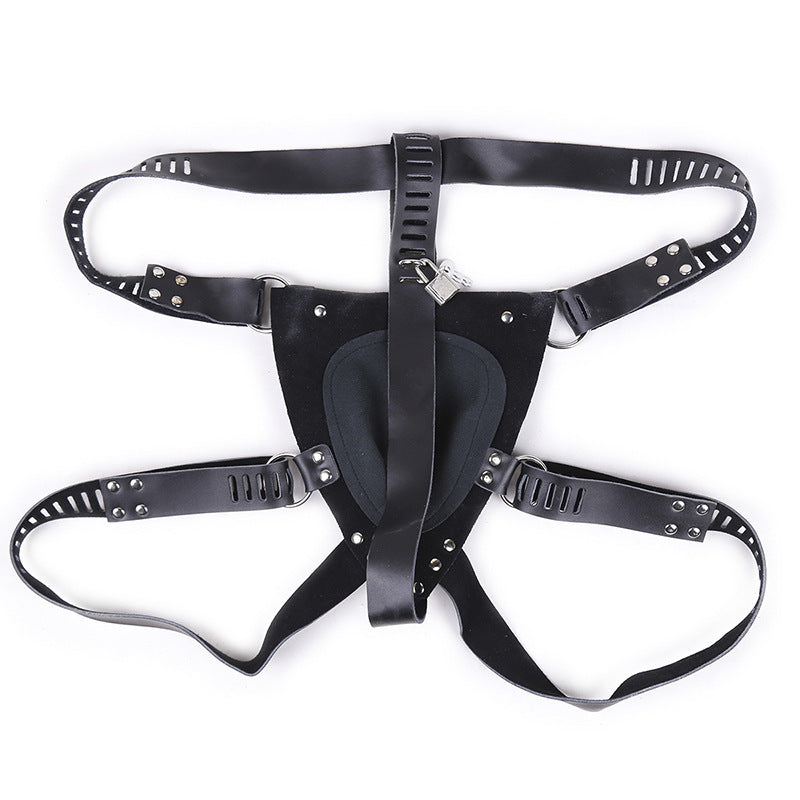 Dark Dominion Leather Chastity Cage