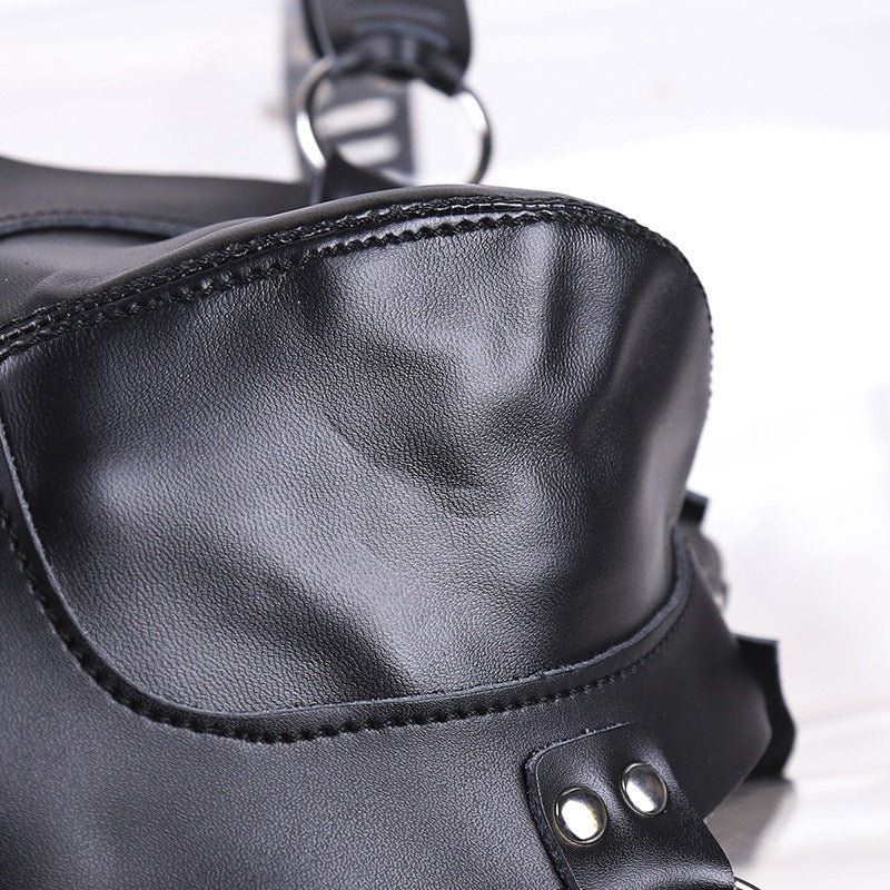 Dark Dominion Leather Chastity Cage
