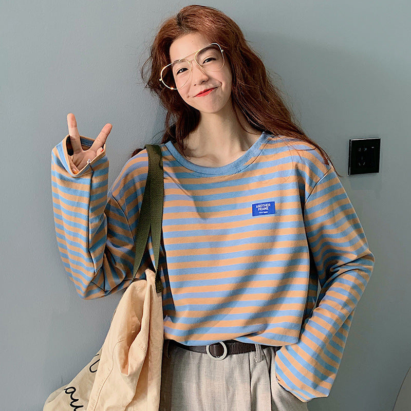Faded Striped Long-Sleeve Shirt