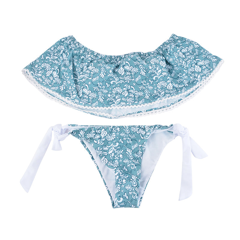 Floral Strapless Bikini Set