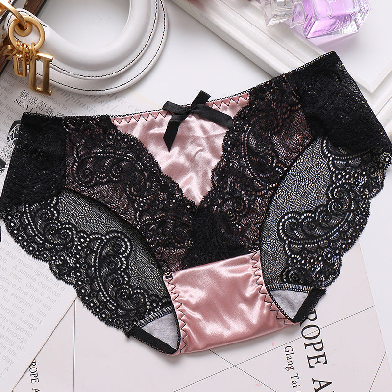 Metallic Lace Silk Panties