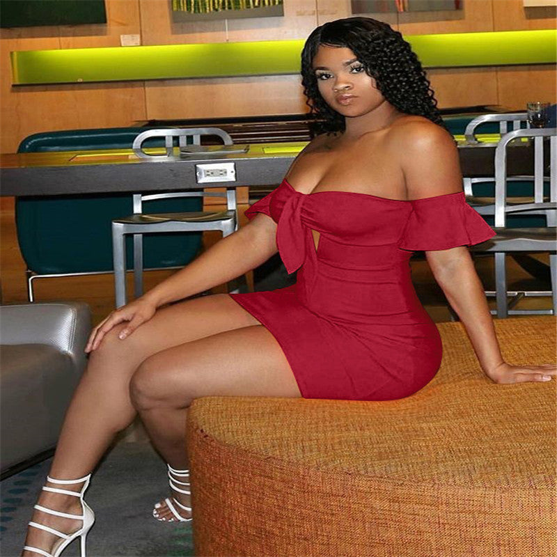 Bare Elegance Off-Shoulder Dress