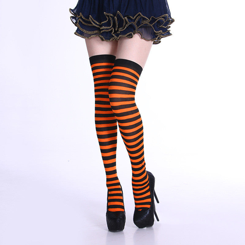 Dark Rainbow Striped Stockings Collection
