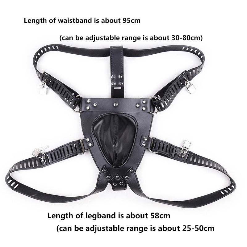 Dark Dominion Leather Chastity Cage