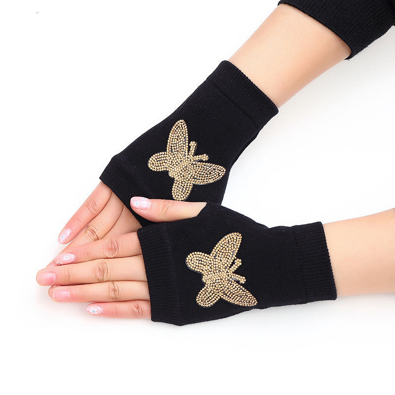 Bedazzled Fingerless Gloves