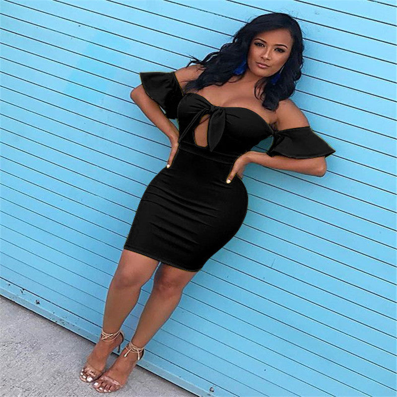 Bare Elegance Off-Shoulder Dress