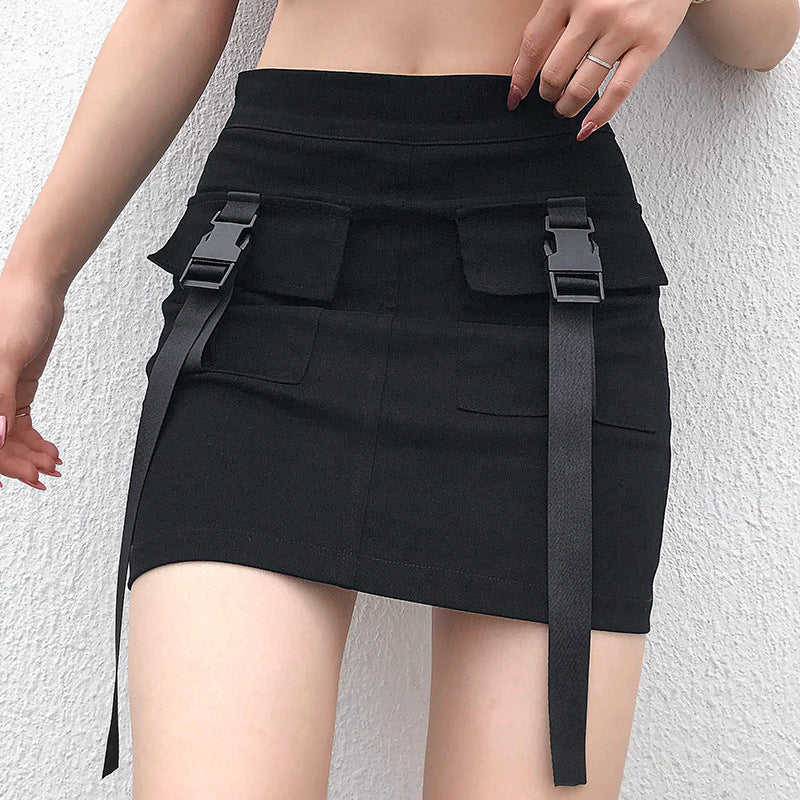 Black Buckle Skirt