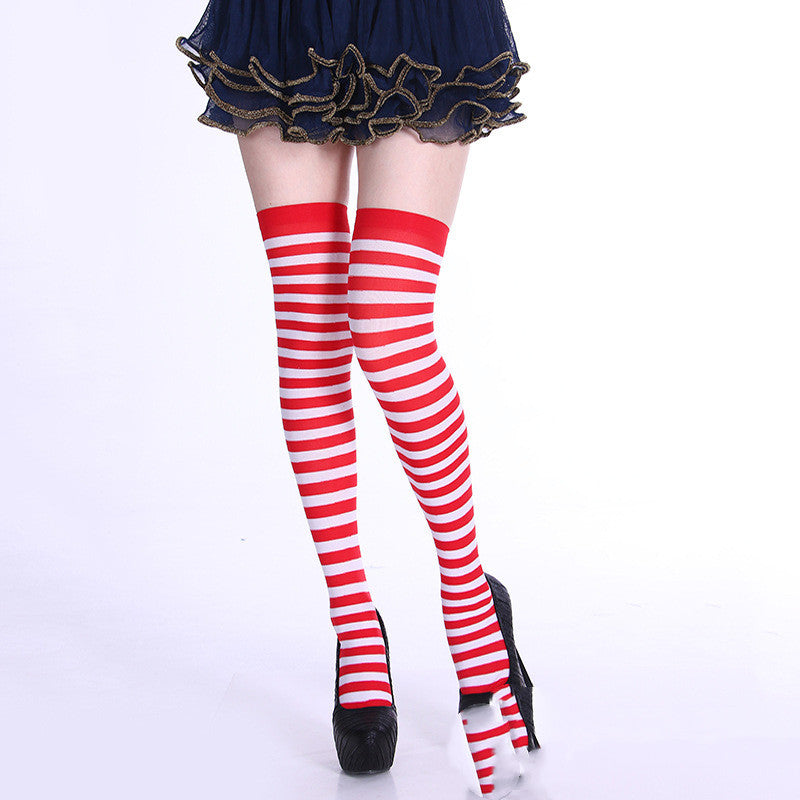 Bright Rainbow Striped Stockings Collection