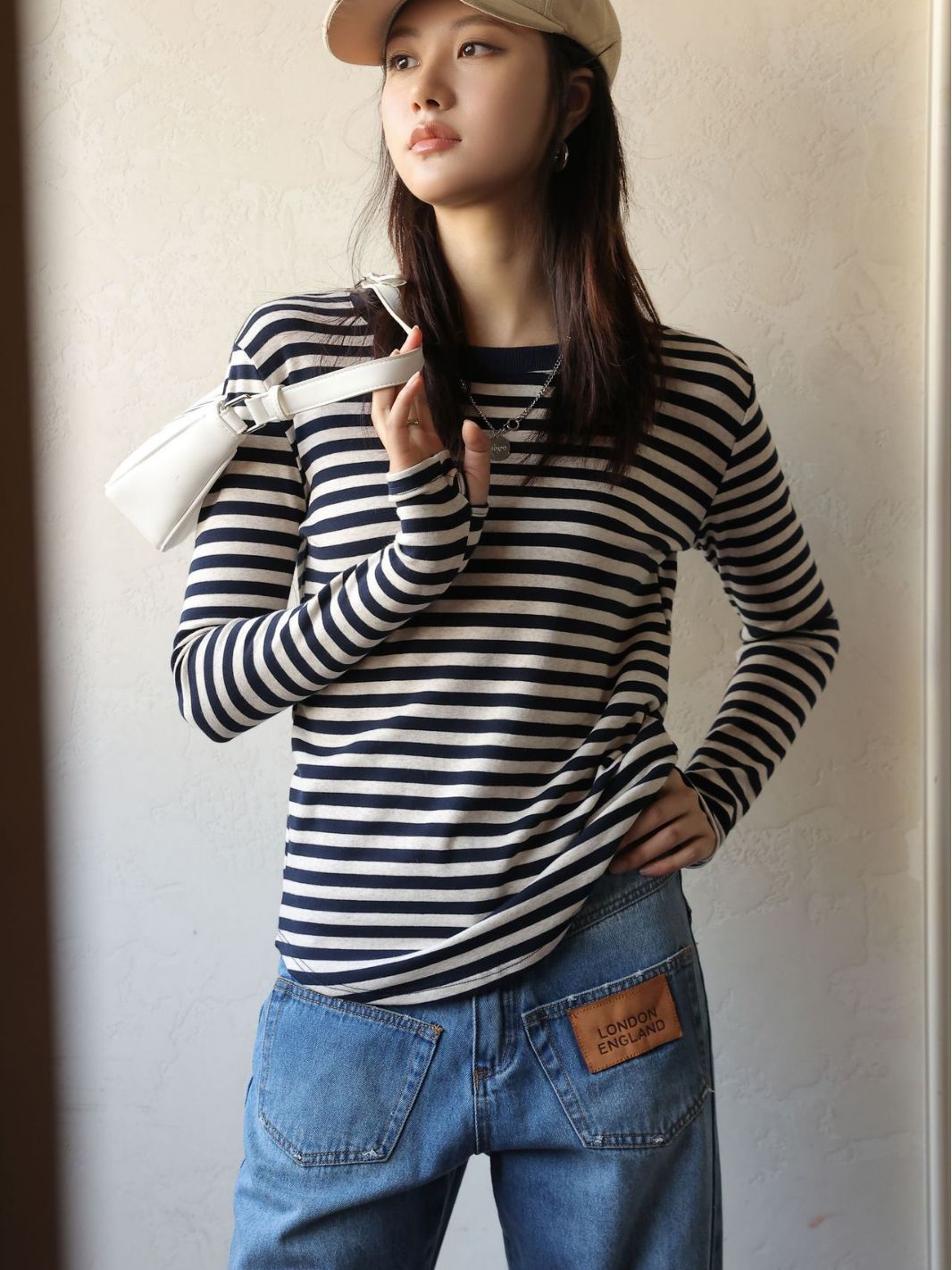Tight Faded Striped Long Sleeve Shirt