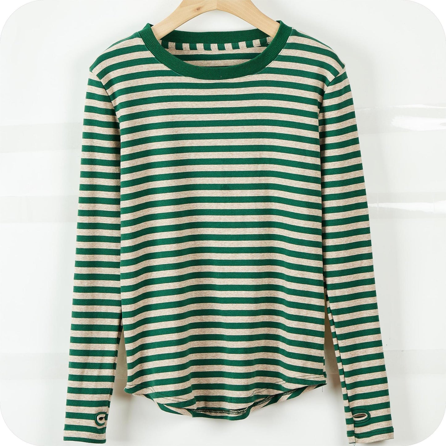 Tight Faded Striped Long Sleeve Shirt
