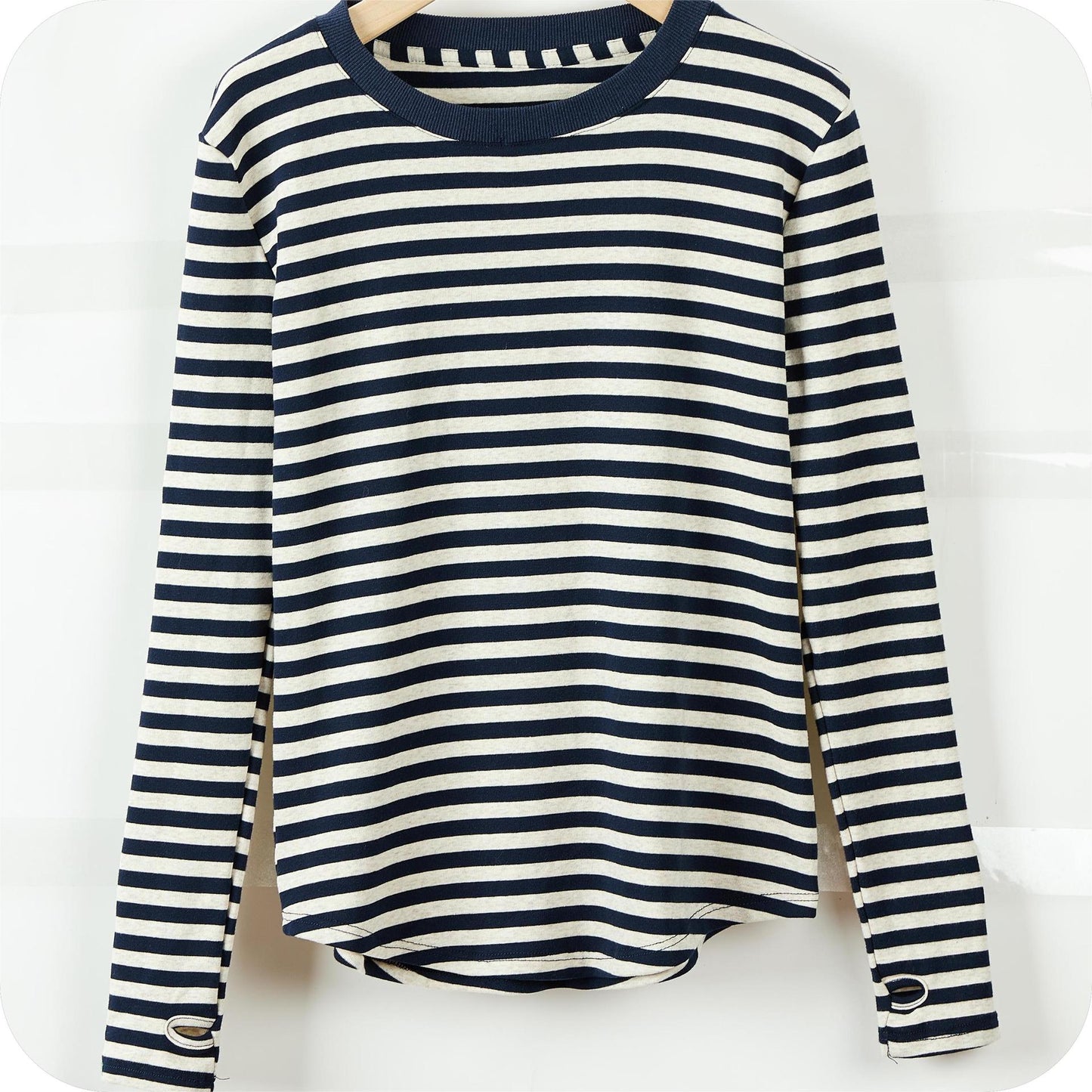 Tight Faded Striped Long Sleeve Shirt