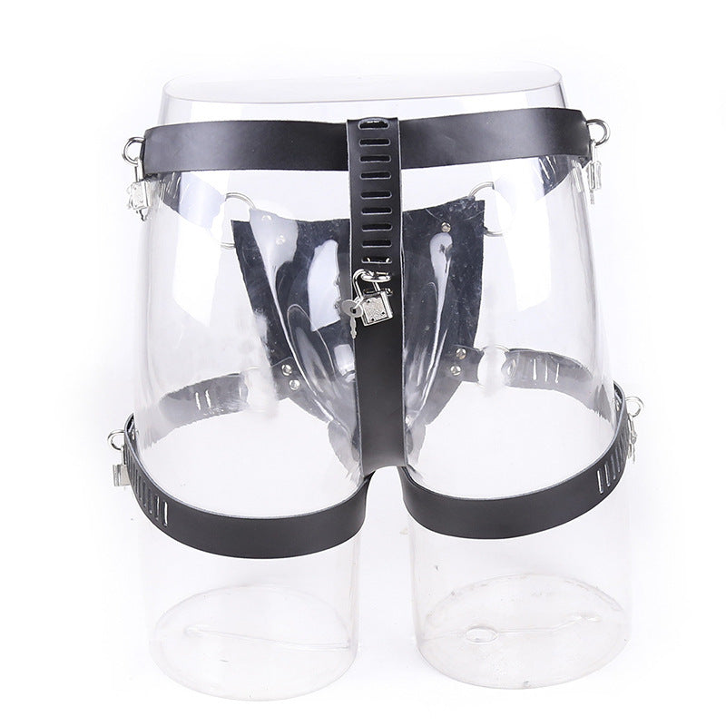 Dark Dominion Leather Chastity Cage