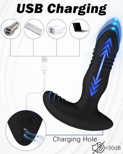 Vibrating & Thrusting Butt Plug