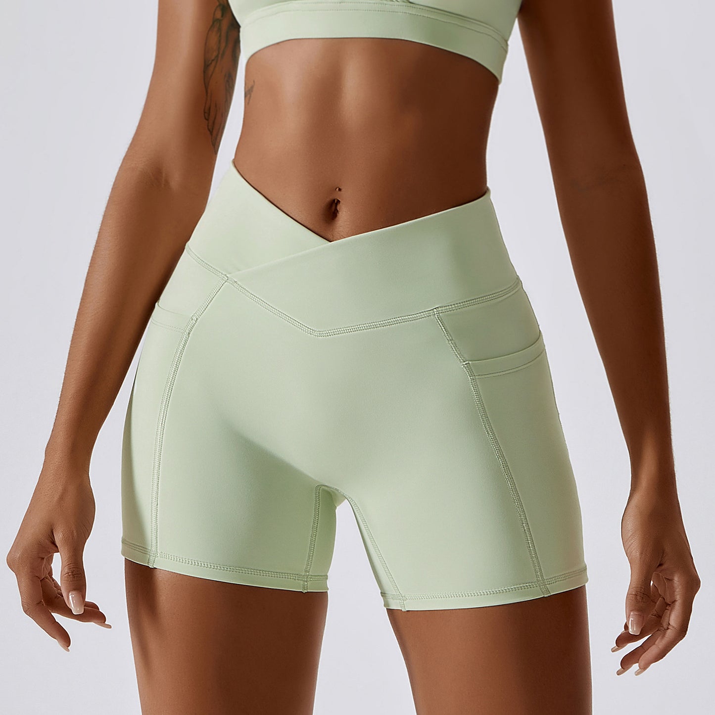 Cross Waist Fitness Shorts