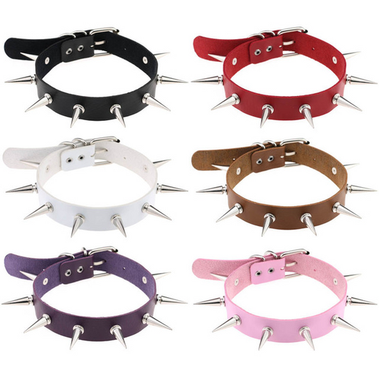 Spiked Leather Collar