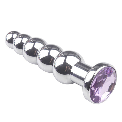 Metal Gem Beaded Butt Plug