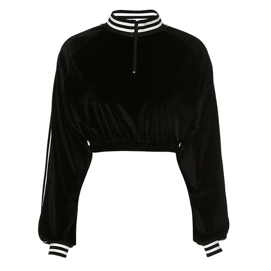 Reflective Long-Sleeve Crop Top