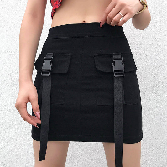 Black Buckle Skirt