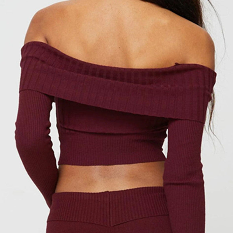 Knit Long Sleeve Crop Top