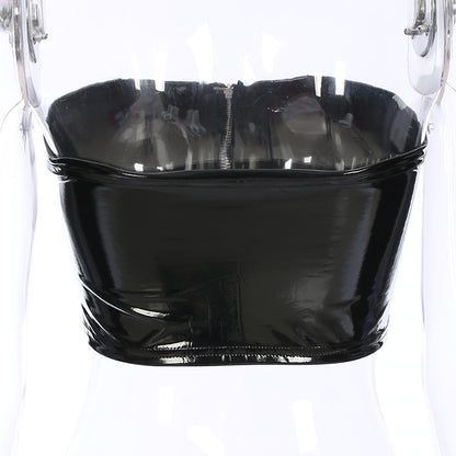 Midnight Zip Latex Tube Top