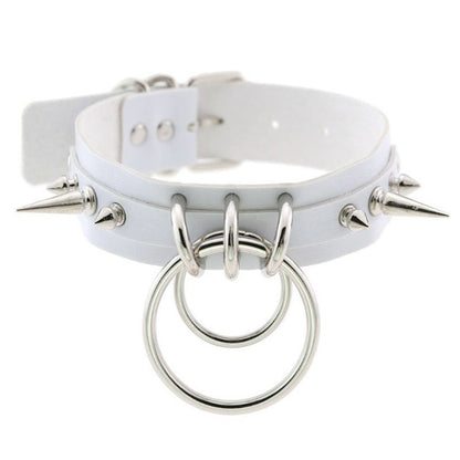 Leather Spiked Rivet Collar