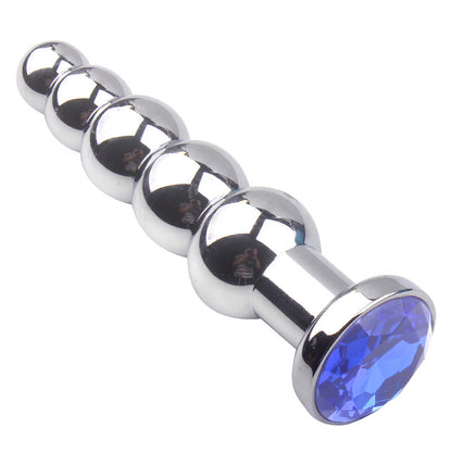 Metal Gem Beaded Butt Plug