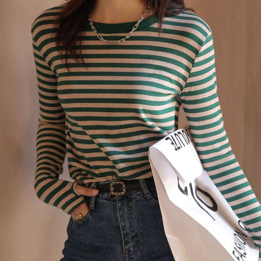Tight Faded Striped Long Sleeve Shirt
