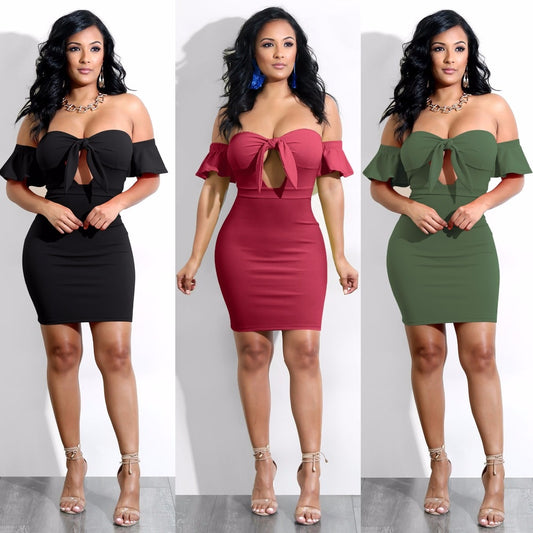 Bare Elegance Off-Shoulder Dress