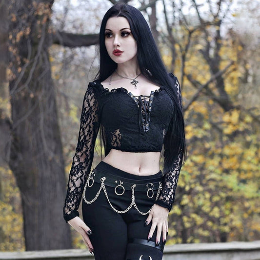 Gothic Lace Long Sleeve Top
