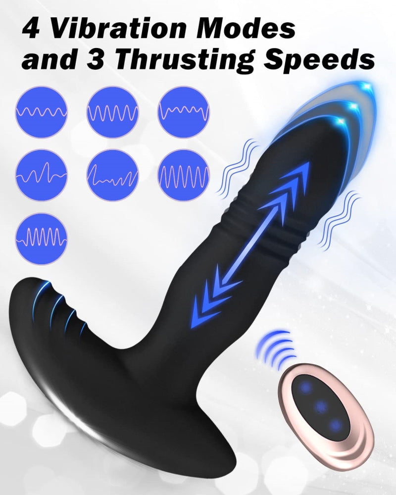 Vibrating & Thrusting Butt Plug