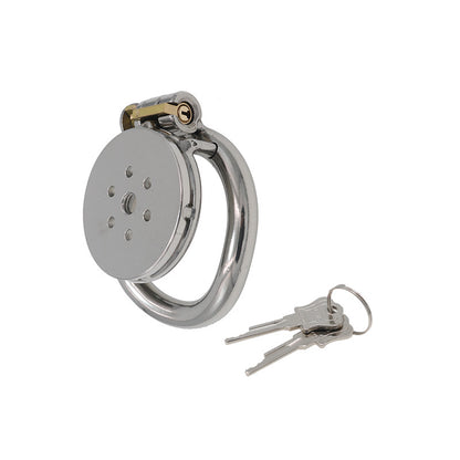 Flat Round Hole Chastity Cage