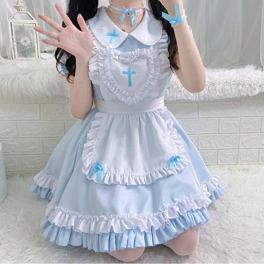 Blue and Pink Cottagecore Dress