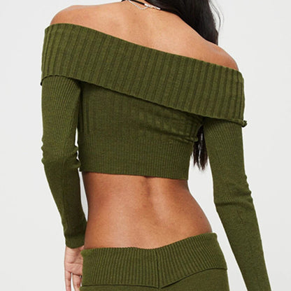 Knit Long Sleeve Crop Top
