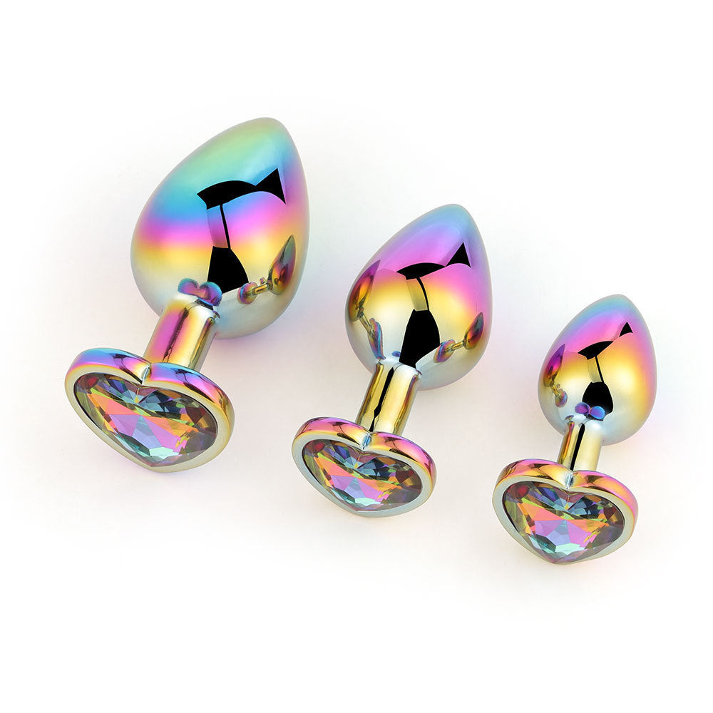 Iridescencent Heart Shaped Butt Plugs